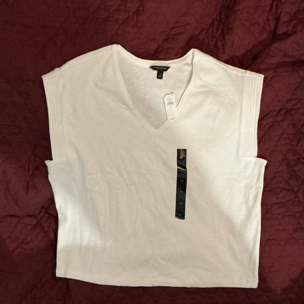 Banana Republic White V-Neck Muscle Tee